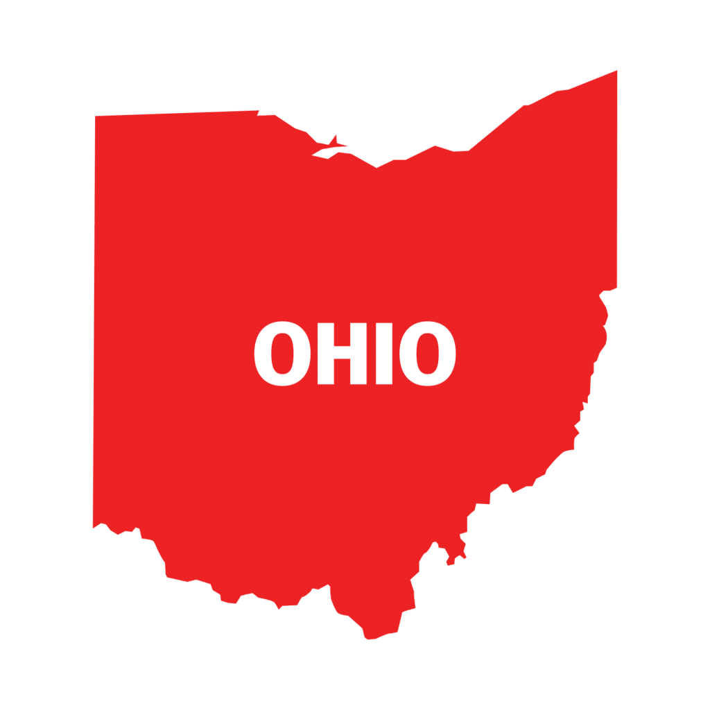 Map of the state of Ohio that showcases that we provide infrastructure services to the entire state of Ohio
